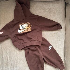 Nike Brown Hoodie and Jogger Set